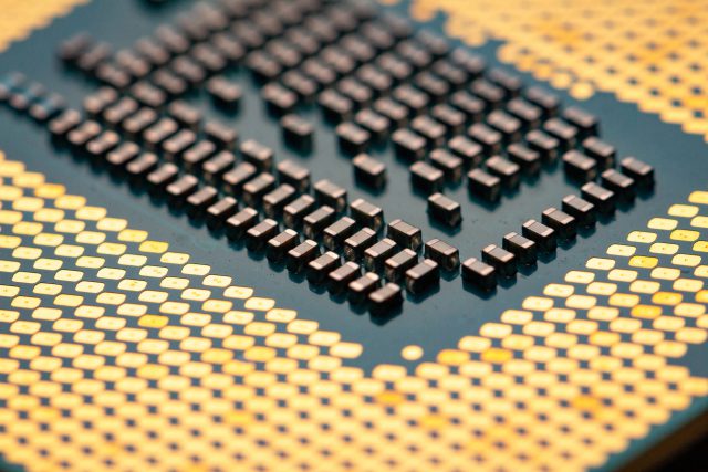 Zoom-in on a processor CPU that we have in stock cheap and large quantities